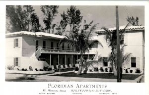 RPPC - Hollywood, Florida - The Floridian Apartments - in 1958