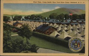 Peekskill New York NY State Camp Birdseye View 1940s Linen Postcard