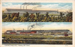 D89/ Massillon Ohio Postcard c1910 2View Central Steel Mill Factory
