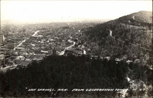 Hot Spring Arkansas AR View from Observation Tower Real Photo Vintage Postcard