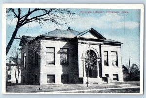 Indianola Iowa Postcard Carnegie Library Exterior Building c1920 Vintage Antique