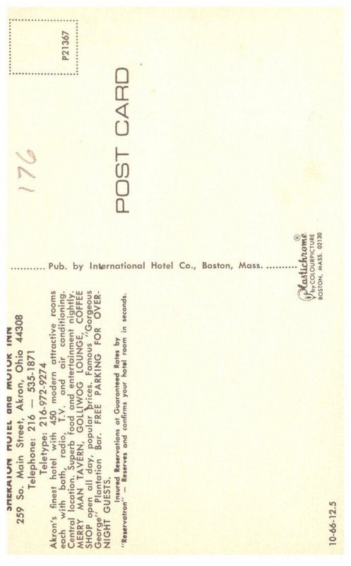 Ohio  Akron  Sheraton Hotel and Motor Inn