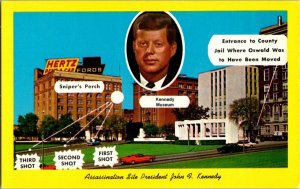 Assassination Site President John F. Kennedy Vintage Postcard Standard View Card 