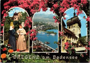 Postcard Austria - Bregenz -  multiview - Martinsturm, aerial, women