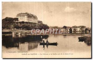 Old Postcard Sable Sur Sarthe Sarthe Le Chateau and took the waterfall