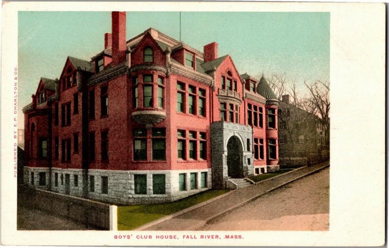 Boys Club House, Fall River Massachusetts Undivided Back Vintage Postcard N20