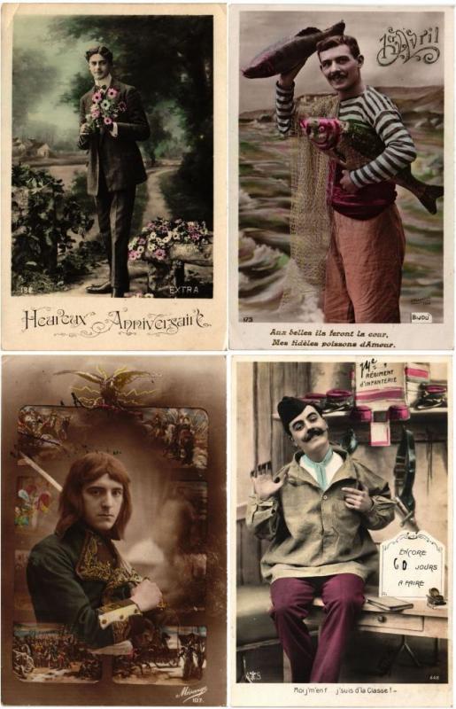 GLAMOUR REAL PHOTO MAN, MEN, MALES, HOMMES 600 CPA pre-1940