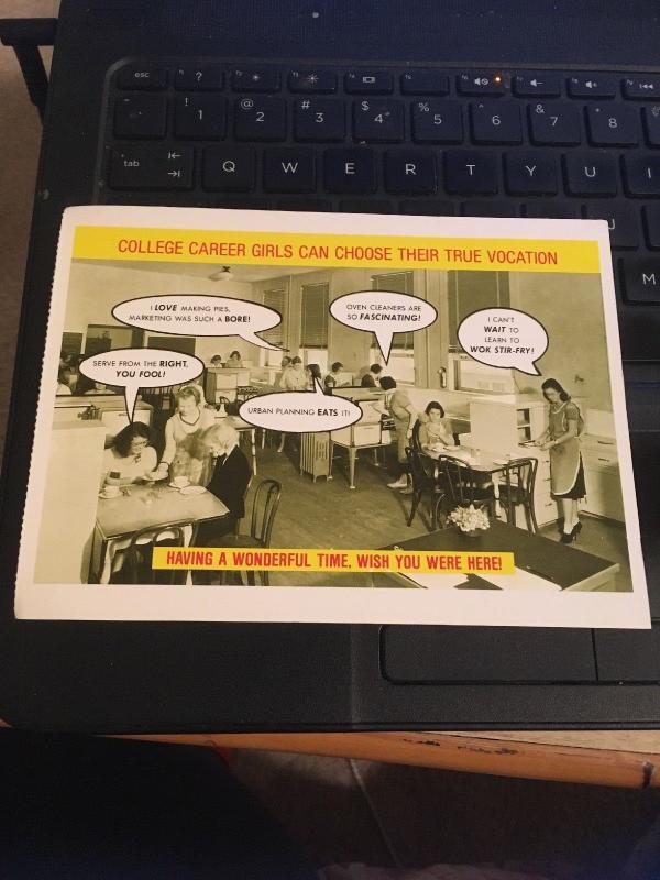 Vintage Postcard: College Career Girls can Choose their true vocation