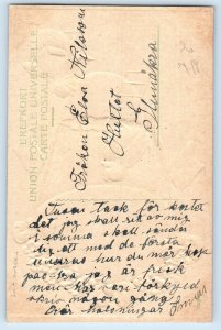 c1910's Easter Egg Hot Air Balloon Chicks Flag Sweden Embossed Antique Postcard
