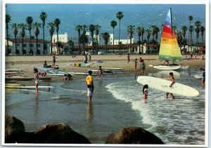 Postcard - Central Santa Barbara's Waterfront Beach - Santa Barbara, California
