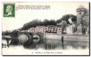 Old Postcard Laval Le Vieux Chateau Bridge