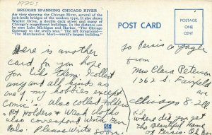 Birdseye Bridges Chicago River Chicago Illinois 1930s Postcard 6720