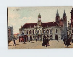 Postcard Old Market & Town Hall Magdeburg Germany