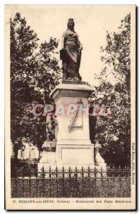 Old Postcard Romans sur Isere Drome Monument of States General