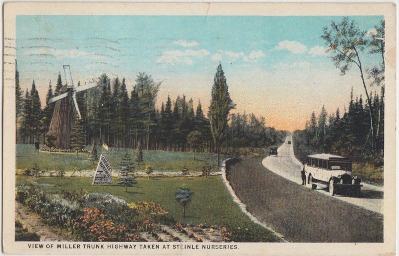 Minnesota Mn Postcard 1934 CHISOLM Stenle Nursery Bus Windmill