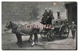 Postcard Old Fire Pump Steam