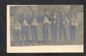 RPPC NEELYTON PENNSYLVANIA FAMILY MEN TO HOUSTONIA MISSOURI REAL PHOTO POSTCARD