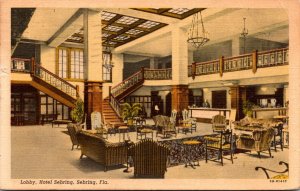 Florida Sebring Hotel Sebring The Lobby 1948 Curteich