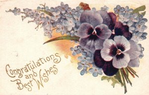 Vintage Postcard Congratulations And Best Wishes Greetings And Good Wishes