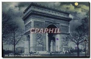 Old Postcard Paris Arc de Triomphe