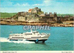 Modern Postcard Elizabeth Castle Jersey CI Boat