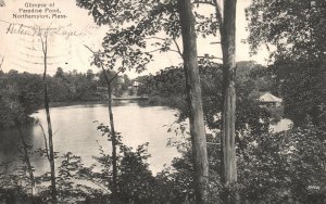 1911 Glimpse Of Paradise Pond Northampton Massachusetts MA Vintage Postcard