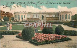 Postcard Old Fleurie Deauville Beach Casino and Gardens