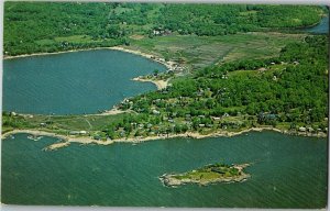 Leetes Island Garden Club Aerial View Guilford CT White's Island Postcard B33