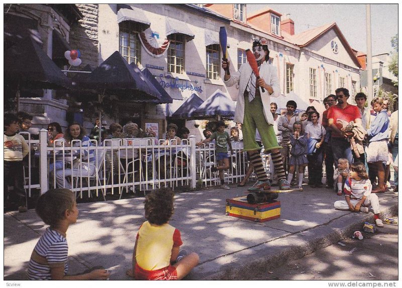 Street Juggler Clown , Festival d'ete , Quebec , Canada , PU-1987