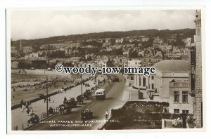 tq1155 - Early Central Parade &,Worlebury Hill, at Weston-Super-Mare - postcard