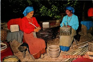 Betty Lossiah Alice Walkingstick Oconaluftee Indian Village Cherokee NC Postcard