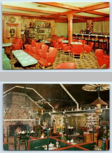 2 Postcards FAIRHAVEN, Massachusetts MA ~ Cocktail Lounge SKIPPER RESTAURANT