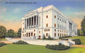 Masonic Temple Dayton Ohio 1946 linen postcard