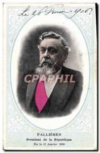 Postcard Old Fallieres President of the Republic