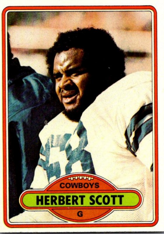 1980 Topps Football Card Herbert Scott G Dallas Cowboys sun0092