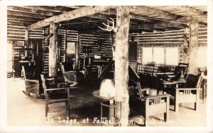 RPPC Lodge Interior Fallhall Glen, Black River Falls, WI c1930s Vintage Postcard