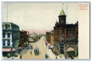 c1910's State Street From Genesee Street Auburn New York NY Unposted Postcard 
