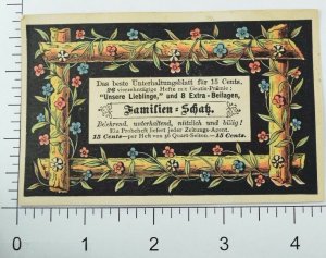 1870's-80's Victorian Trade Card German Book & News Co Nice Graphics Floral P64