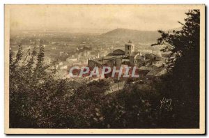 Old Postcard Hyeres L & # 39Eglise St. Paul and the old town