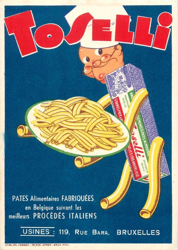 Macaroni Toselli italian food product paste Belgium made Usines Bara Brussels