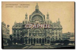 Postcard Old Middenstatie Antwerpen Antwerp Central Station