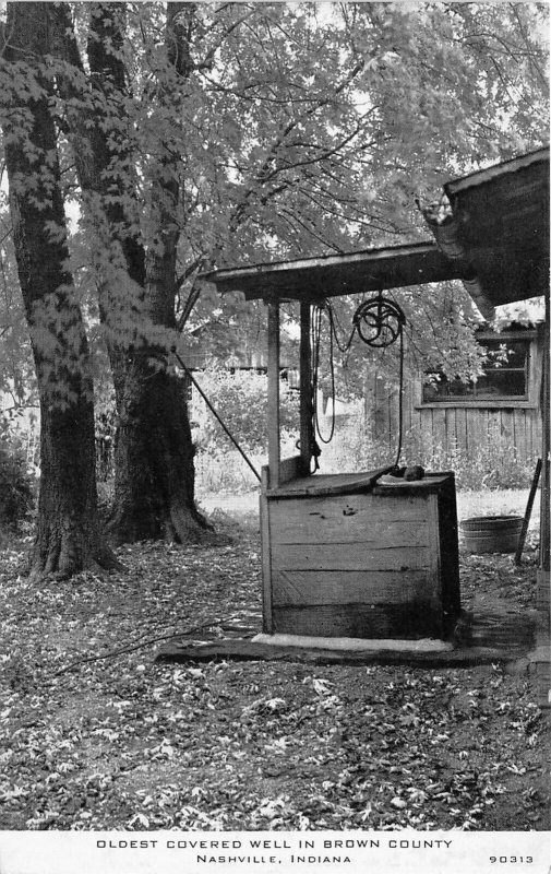 Nashville Indiana 1940s Postcard Oldest Covered Well In Brown County