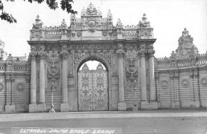 Istanbul Turkey Dolma Bahce Sarayi Gate Real Photo Antique Postcard K97458