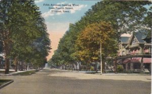 Iowa Clinton Fifth Avenue Residential District Looking West From Fourth Stree...