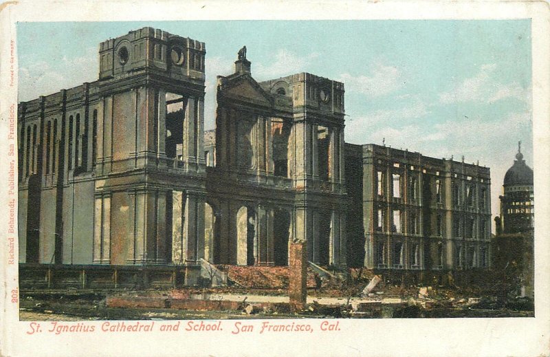 USA Postcard San Francisco CA St Ignatius Cathedral and School