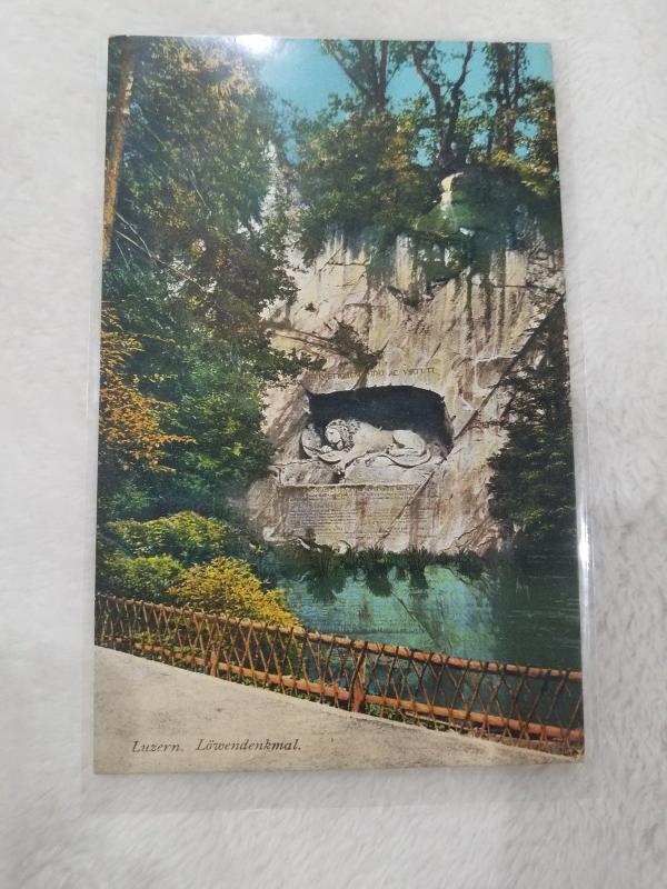 Antique Postcard entitled Luzern, Lowendenkmal.