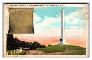 Sullivan Monument Newtown Battlefield Elmira New York NY UNP WB Postcard P23