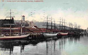 Sailing Ships at Docks Tacoma Washington 1919 postcard