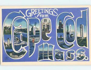 Linen BIG LETTERS Cape Cod Massachusetts MA ho7089