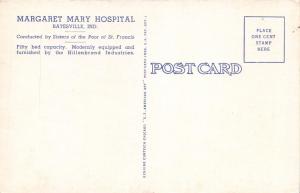 BATESVILLE INDIANA MARGARET MARY HOSPITAL~SISTERS OF THE POOR  POSTCARD 1940s